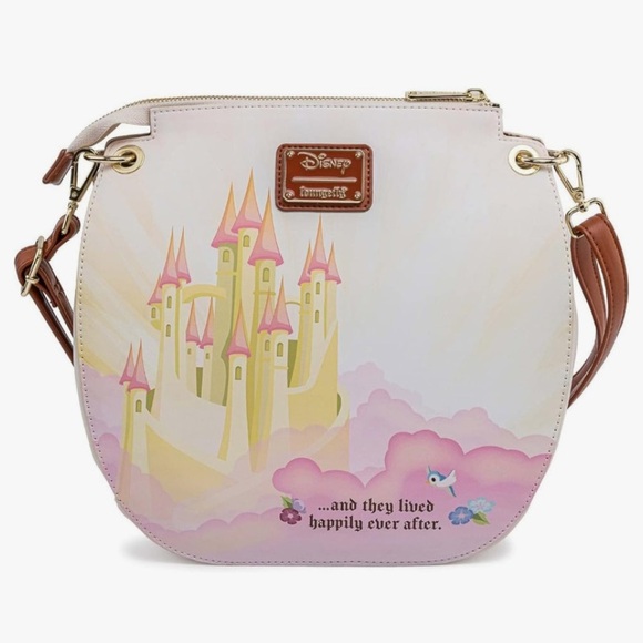 LOUNGEFLY DISNEY SNOW WHITE & 7 DWARFS Snow White Castle CROSSBODY BAG & WALLET! - Picture 5 of 10